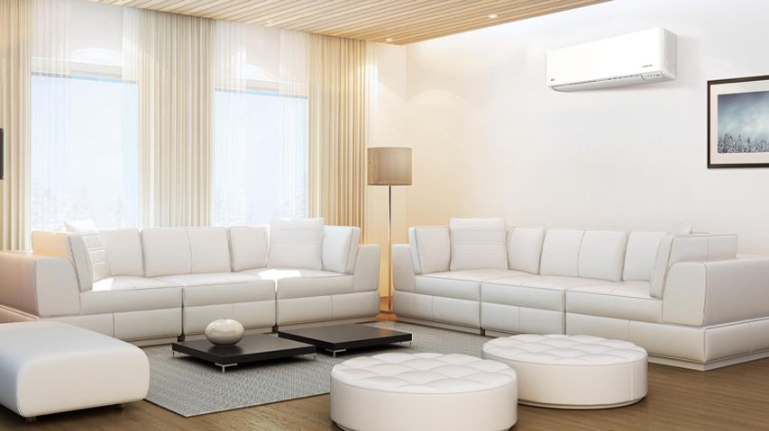 Lounge with Fujitsu mini-split heat pump installed